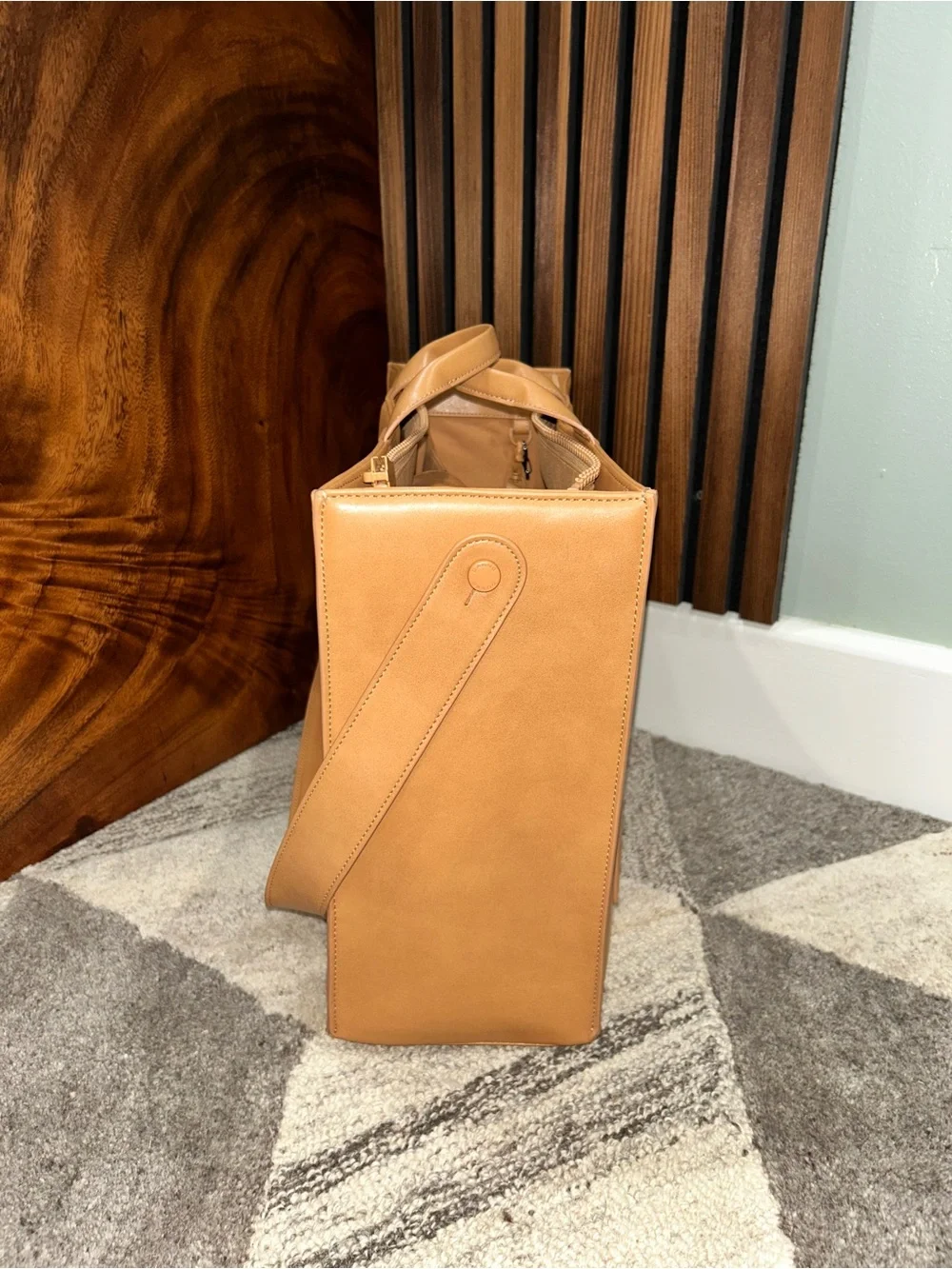 Dagne Dover Legend Tote Camel Tan Laptop Work Bag Shoulder Strap